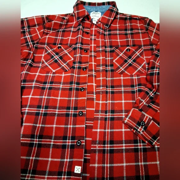 BLAKE SHELTON Lands' End Red and Blue Plaid Shirt - Picture 3 of 5